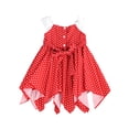thumbnail image 3 of Cotton-Blend Jump for Dots Handkerchief Dress for Toddlers and Girls (Red, 4T), 3 of 5