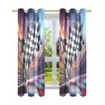 thumbnail image 7 of Yayeee Window Curtains Set of 2 for Living Room Light Filtering 63"x52", Racing Flag, 7 of 7
