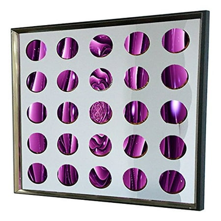Designart AC02-3007 Contemporary Purple Fractal Framed 3D Acrylic Mirror