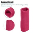 thumbnail image 4 of Unique Bargains 1 Pair Sweat Absorbing Wrist Sweatbands Athletic Cotton Yarn Latex Rose Red 8x15cm, 4 of 6