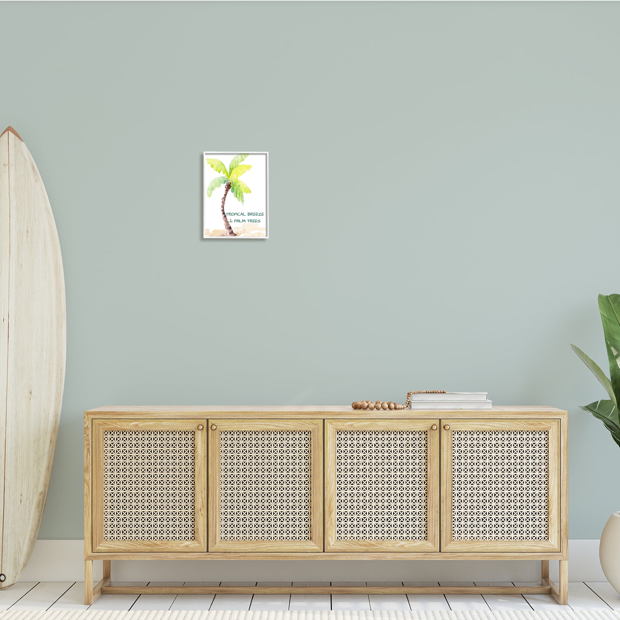 Stupell Indtries Tropical Breeze & Palm Trees Phrase Soft Beach,11 x 14,Design by Lanie Loreth