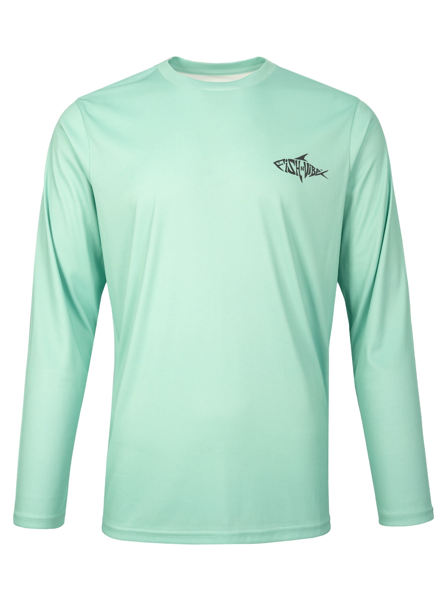 Fish N Vibe Men's Long Sleeve Performance Fishing Graphic Tee, Seafoam Walleye Pivot, XL