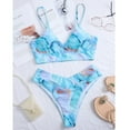 thumbnail image 5 of DOPI Women Push Up High Cut Hight Waist Bikini Set Two Piece Water Color Swimsuit, 5 of 6