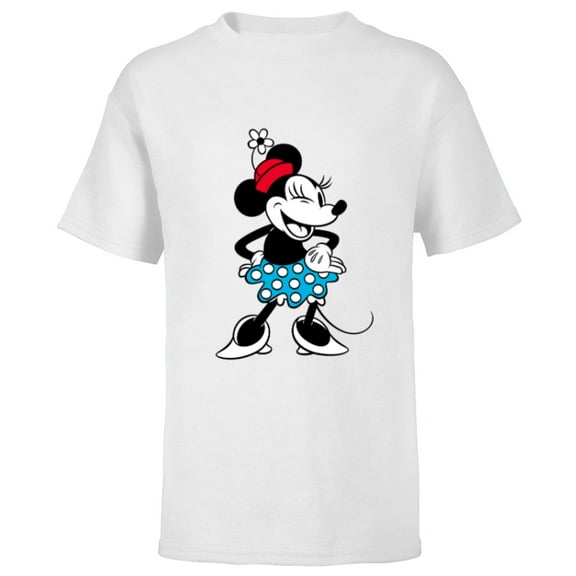 Disney Minnie Mouse Sassy Wink - Short Sleeve T-Shirt for Kids - Customized-White