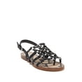 thumbnail image 1 of Vince Camuto Women's Richintie Leather Caged Strappy Flat Sandal BLACK (6.5, BLACK), 1 of 5