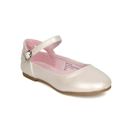 

New Girl Little Angel Britt-873D Leatherette Ankle Strap Cut Out Ballet Flat