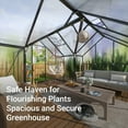 thumbnail image 5 of NETAJE 12'x12' T-Shape Outdoor Greenhouse, Double Roof Vents and Doors, Walk-in Polycarbonate Green House with Aluminum Frame for Backyard, 5 of 7
