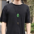 thumbnail image 3 of Gieenan Cats Eye Green Stone Western Bolo Tie Artificial Rope Necktie Necklace Shirt Collar Chain Jewelry Neckwear, 3 of 9