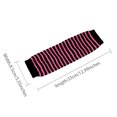thumbnail image 3 of INSPIRE CHIC Women's Fingerless Thumbhole Solid Stripe Gothic Long Knitted Gloves Black-Fuchsia, 3 of 6