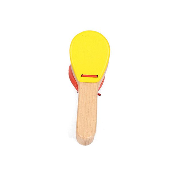 Castañuela de madera Clapper Orff Tablero de palmas para niños Juguete para niños (Amarillo)