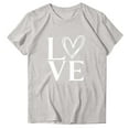 thumbnail image 5 of MOJOGO Spring Summer T Shirts for Women Loose Love Printed Valentines Tees Casual Short Sleeve Crewneck Top for, 5 of 7