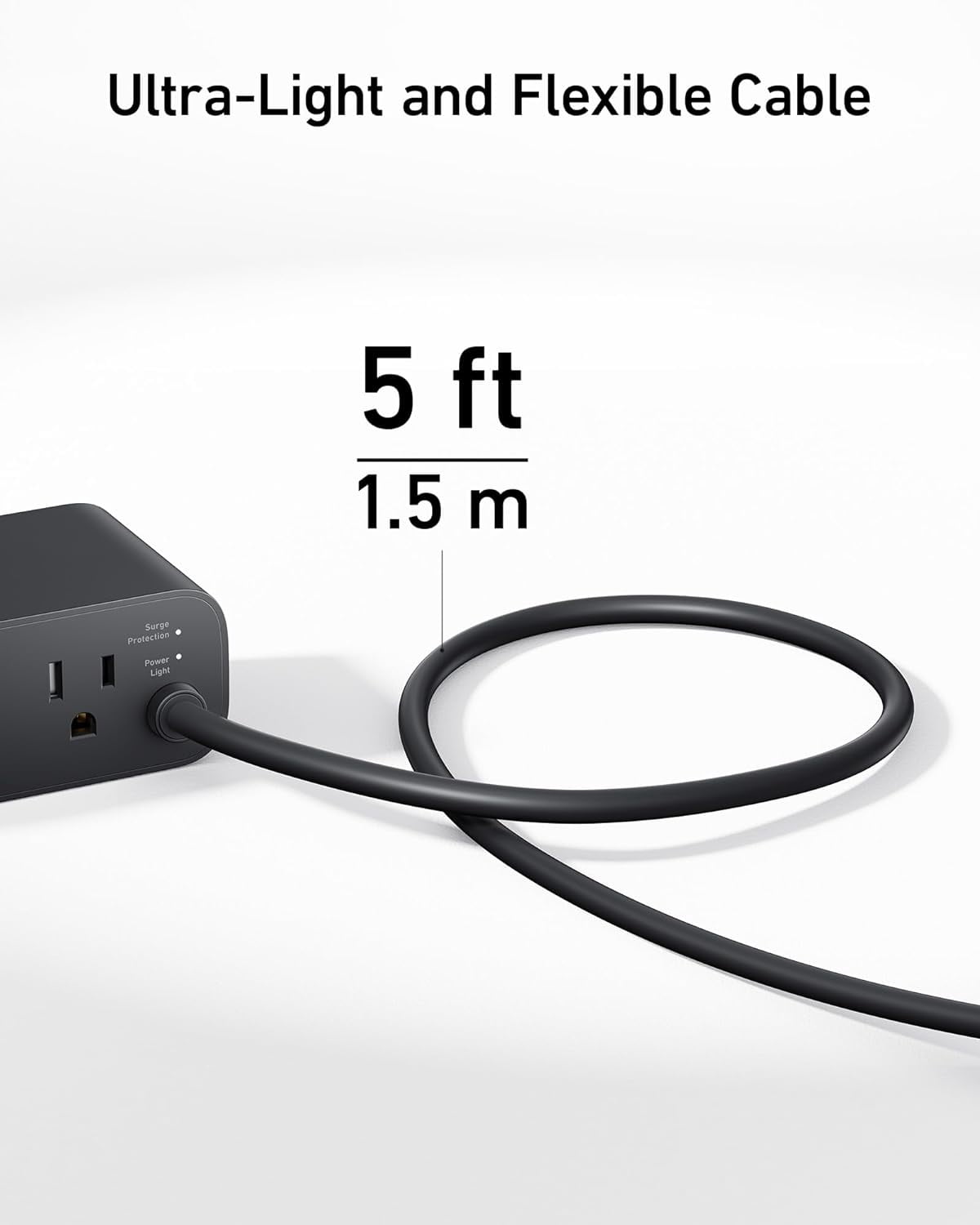 Anker Charging Station(100W Max), 7-in-1 USB C Power Strip for iPhone 15/14 and Macbook Air/Pro, 5ft Thin Cord,3 AC, 2 USB A,2 USB C,Power Delivery Desktop Accessory for MacBook Pro,