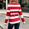 thumbnail image 4 of Warop Women's Striped Shirt Long Sleeve Crewneck Pullover Top Slim Fit Casual Basic Tees Fall Outfits, 4 of 7