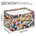 thumbnail image 4 of Yayeee Canvas Storage Basket with Handles for Shelves Fabric Bins Closet Organizer, Dark Colorful Circles, 4 of 8