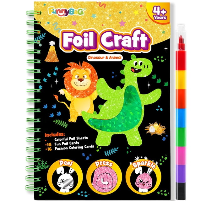 Foil Art Craft Activity FUNNYB&G para niños con 80 láminas de aluminio