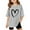 Grey, variant on LRen Girls Short Sleeve Shirts Size 10 Girls Letter Print Round Neck Short Sleeve Cotton Tops Kids Casual Soft Oversized Summer Vacation Tops