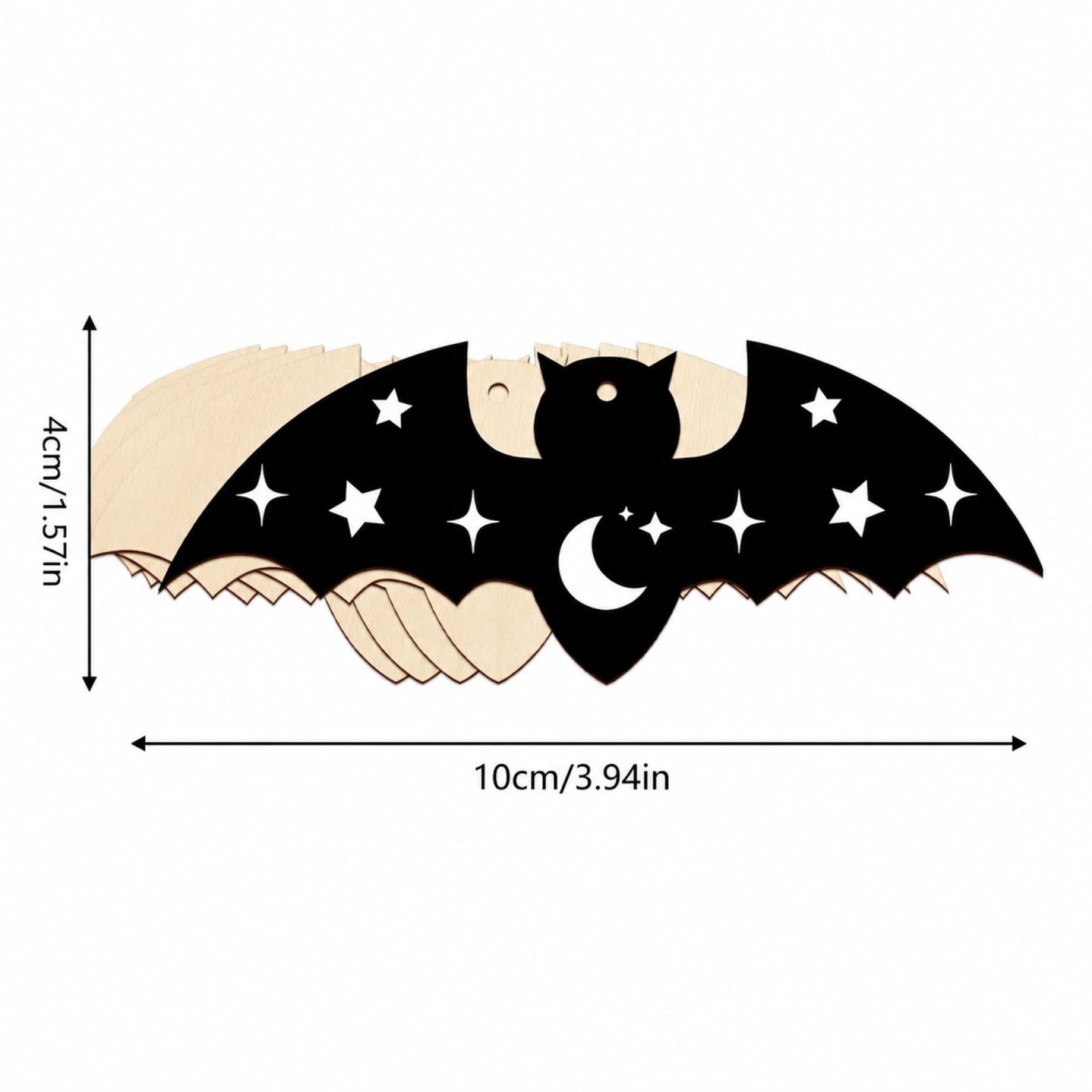 Kids Diy Halloween Crafts Wooden Hanging Ornaments Kit for Painting Art Activities Spooky Bat Shapes School Holiday Party Favors Pack of 10