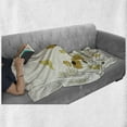 thumbnail image 6 of Spring Soft Flannel Fleece Throw Blanket, Polka Dot Winged Butterflies Flying over Poppy Flowers and Tulips, Cozy Plush for Indoor and Outdoor Use, 60" x 80", Earth Yellow Pale Green, by Ambesonne, 6 of 6