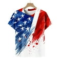 thumbnail image 6 of Qetyuw 4th of July Shirts for Women Funny Patriotic Red White and Blue Print Tshirts Elegant Short Sleeve Tees Classic Round Neck Blouses Tops Memorial Day Gifts, 6 of 6