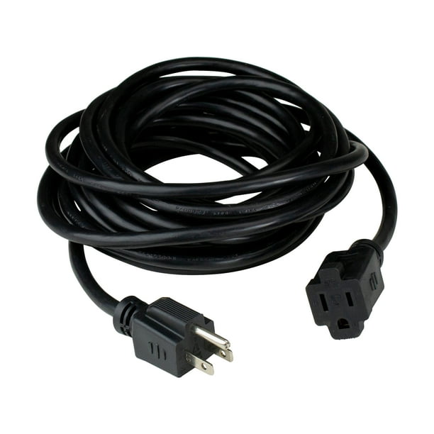20' Black 3Prong Outdoor Extension Power Cord
