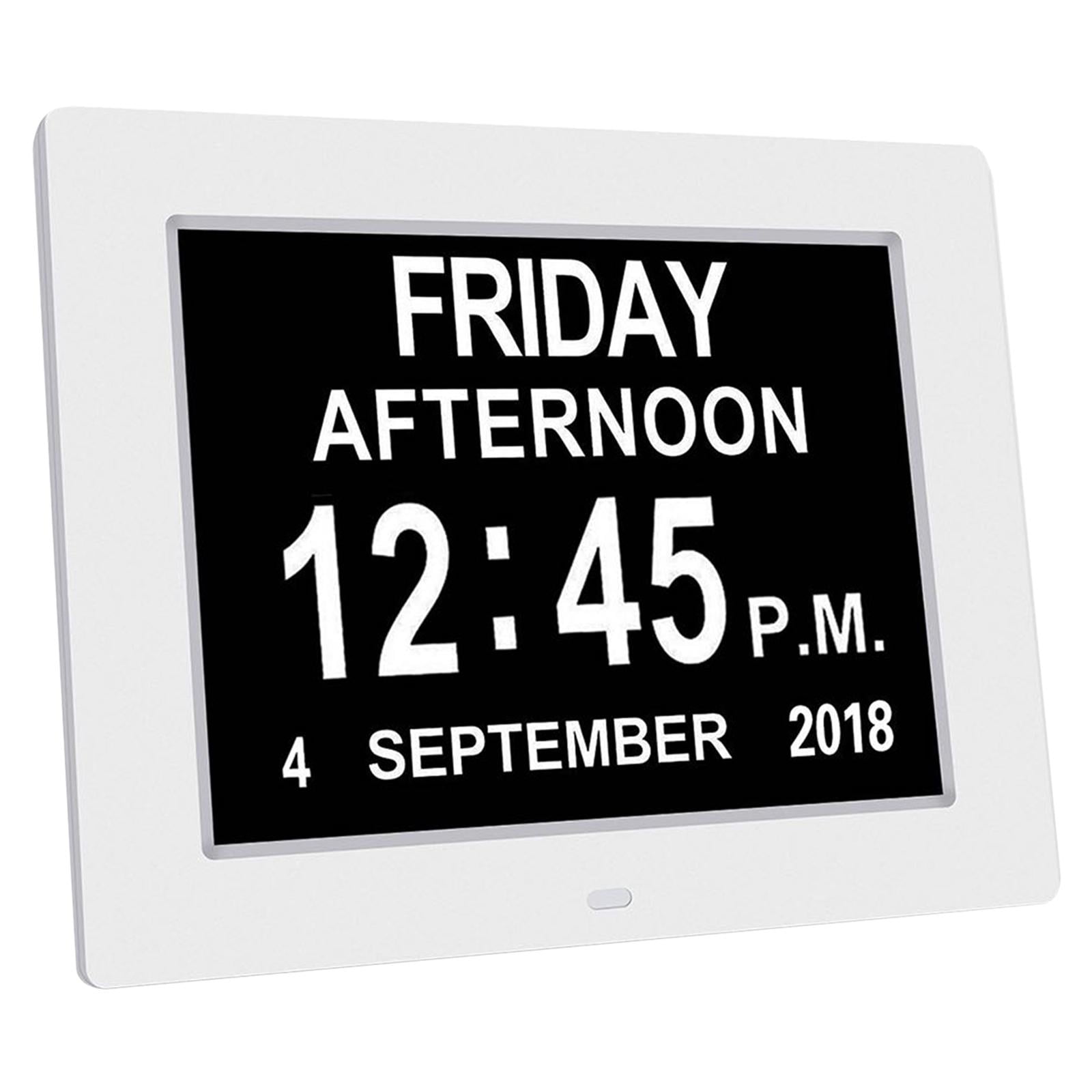 LeeQinersw 8 Large Screen Display Digital Calendar Day Clock 12 Alarm Alzheimers Sufferers