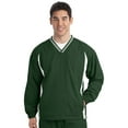 thumbnail image 1 of Sport-Tek Mens Tipped V-Neck Raglan Wind Shirt, Forest Green/White, XXX-Large, Style, JST62, 1 of 1