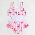thumbnail image 4 of TOWED22 Girls Swimsuits One Piece Bathing Suit Crossback Straps Cute Toddler Kids Pool Beach Swimwear Quick Dry 4-12 Years Pink,11-12 Y, 4 of 5