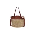 thumbnail image 1 of Bolsa de hombro de punto de paja portátil para mujer de mano de vacaciones de empalme de PU (L) Likrtyny Para Estrenar, 1 of 9