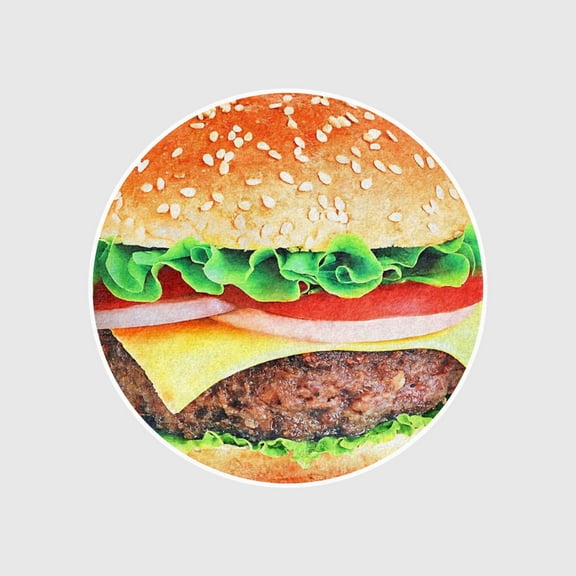 Hamburger Funny Throw Blanket, 720 GSM Giant Realistic Novelty Food Print Blanket, Gift for Kids/Pets and Adults, Super Soft Flannel for Sofa,Bed Visit the Bnuitland Store