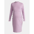 thumbnail image 4 of Time and Tru Women's Maternity Ribbed Dress Set, 2-Piece, Size S-XXL, 4 of 4