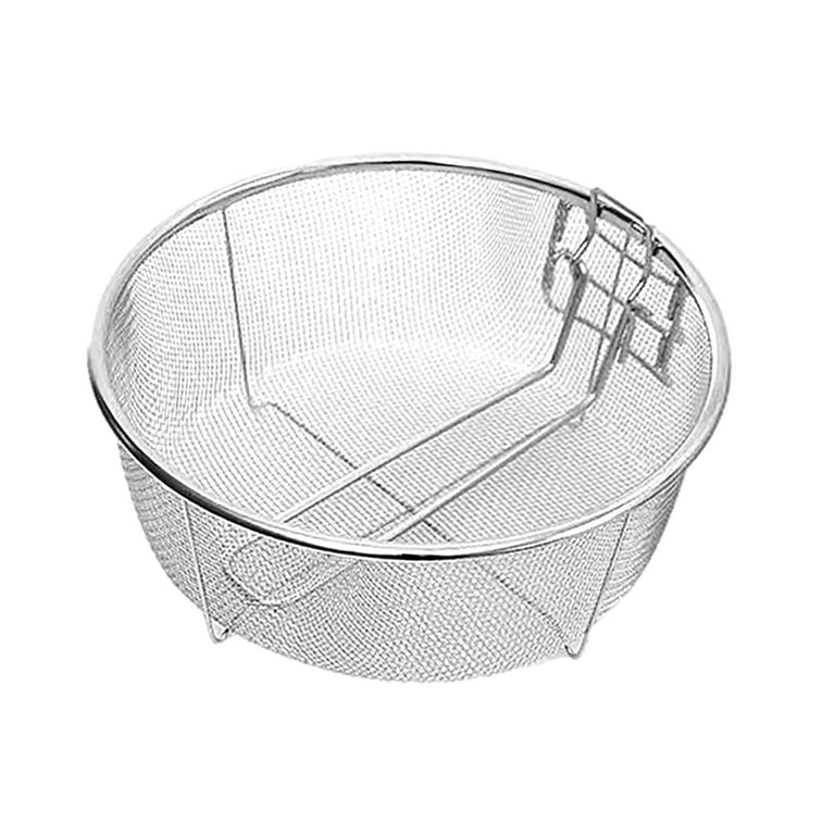 Mesh Fry Basket, Square Stainless Steel Deep Fryer Basket with Detachable  Plastic Handle