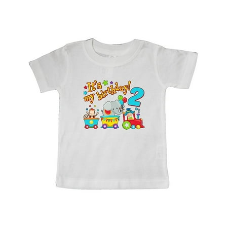 

Inktastic Its My Birthday- Circus Train 2nd Birthday Gift Baby Boy or Baby Girl T-Shirt