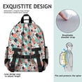 thumbnail image 4 of Orange Green White Checkerboard Checkered Pattern Backpack for School,Cute School Bag,Schoolbag with Adjustable Shoulder Straps & Padded Back,15.25"x11.5"x5.25", 4 of 4