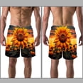 thumbnail image 3 of luoweisi Men's Beach Shorts Quick Dry Swim Trunks with Mesh Lining Sunflower M, 3 of 5