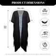 thumbnail image 6 of SCRAWLGOD Galaxy Wolf Print Kimono Swimsuit Coverup Dreamcatcher Print Long Soft Swimsuit Cover Up Lightweight Breathable Beach Cover Up for Women, 6 of 6