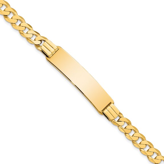Primal Gold 10 Karat Yellow Gold Flat Curb Link ID Bracelet