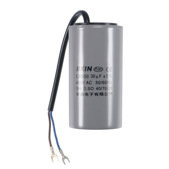 Uxcell 96x50mm 30uF 450V AC 50/60Hz 2 Wires with Terminal CBB60 Run Capacitor