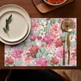 thumbnail image 4 of Pioneer Flower Floral Print Pattern Summer Placemats Table Placemats Set Of 6-Linen Kitchen Washable Placemats Table Mats 12x18 Inch Non-Slip Heat Resistant, 4 of 5