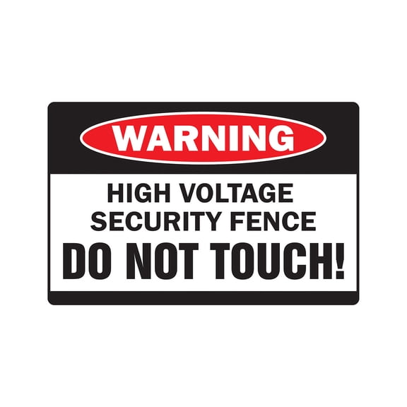 HIGH VOLTAGE SECURITY FENCE DO NOT TOUCH Warning Sign electricity danger | Indoor/Outdoor | 20" Tall