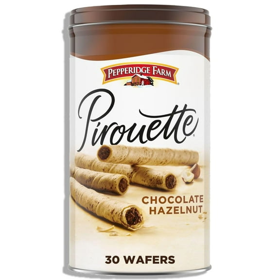 Pepperidge Farm Pirouette Cookies, SSF20 Chocolate Hazelnut Créme Filled Wafers, 13.5 Oz Tin