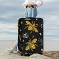 thumbnail image 4 of Uemuo Hohey Bee Golden Embroidery Printed Washable Luggage Cover - Fashion Suitcase Protector Fits 18-32 Inch Luggage -Medium, 4 of 9
