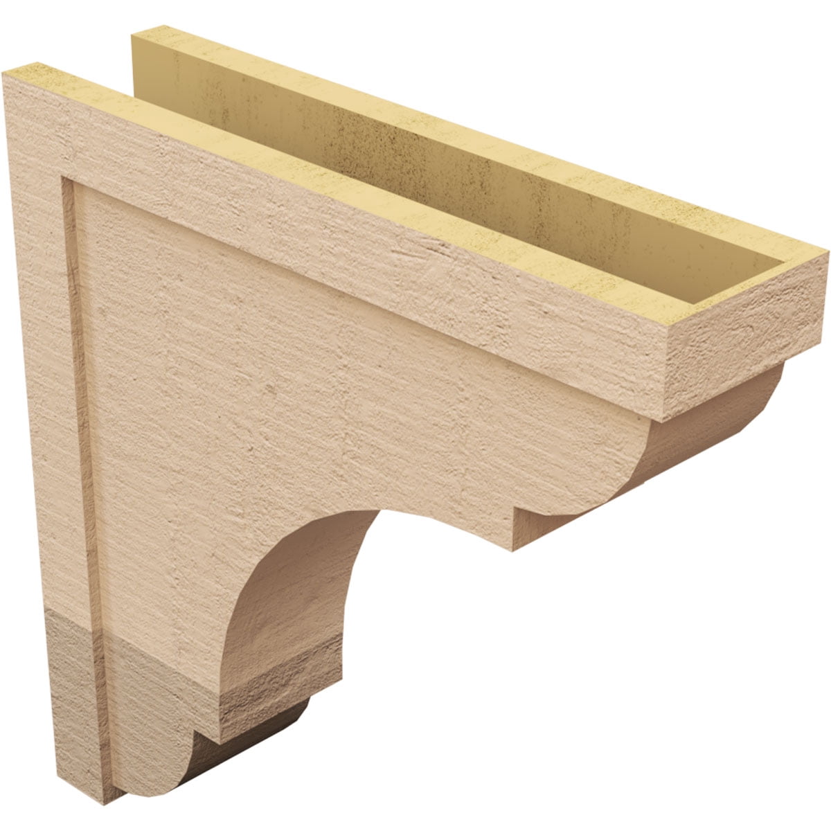 7"W x 28"D x 28"H Thin Bryant Rough Cedar Woodgrain TimberThane Corbel, Primed Tan