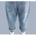 thumbnail image 4 of LZHGirlshop Big Boys' Jeans Pull-On Soft Denim Pants Solid Color with Pocket Stretch Waist Casual Wear School Pants,Blue A,12M, 4 of 6