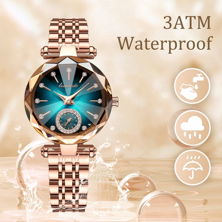 Stainless Steel Band Ladies Women Quartz Waterproof Watch Amazon.com: Women main image 2