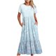 thumbnail image 2 of Vestido de Manga Corta para Mujeres Vestido de Verano de Cuello Redondo Impreso, Poliéster de Tamaño Verdadero Diario Y Vestido de Fiesta, 2 of 5