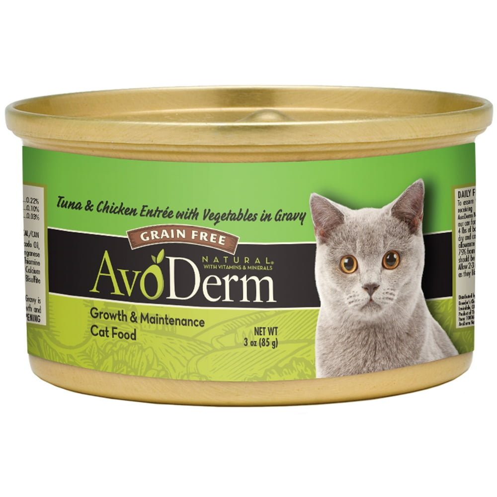 AvoDerm Natural Tuna and Chicken with Vegetables Entree Wet Cat Food, 3