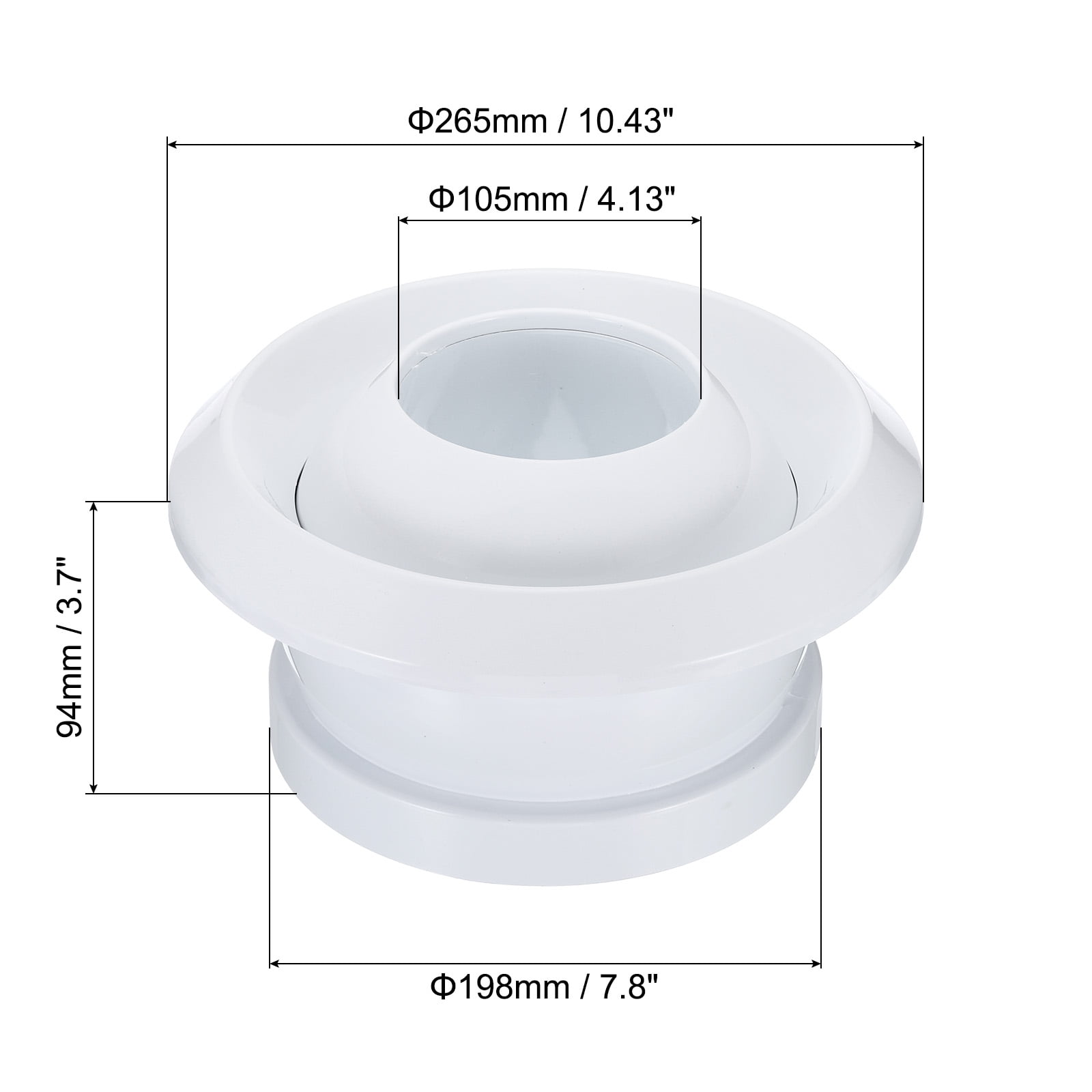 Uxcell 8 Inch Round Air Vent, Adjustable Ball Jet Nozzle Diffuser Ceiling Diffuser Vent Cover ABS Soffit Vent