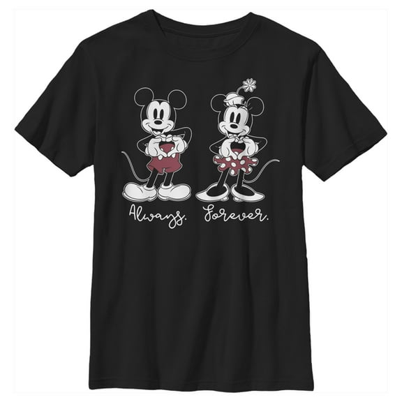 Boy's Mickey & Friends Always Forever Graphic Tee Black X Large