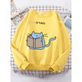 thumbnail image 3 of Sudadera con capucha para mujer, suéter de gran tamaño con estampado de gato, moda coreana, Kawaii, Animal, novedad de 2022, 3 of 5