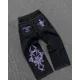 thumbnail image 1 of Pantalones vaqueros holgados con bordado gráfico para mujer, ropa de calle de pierna ancha, cintura alta, Harajuku, Hip Hop, dibujos animados, Y2K, niño grande, nuevo, 1 of 5